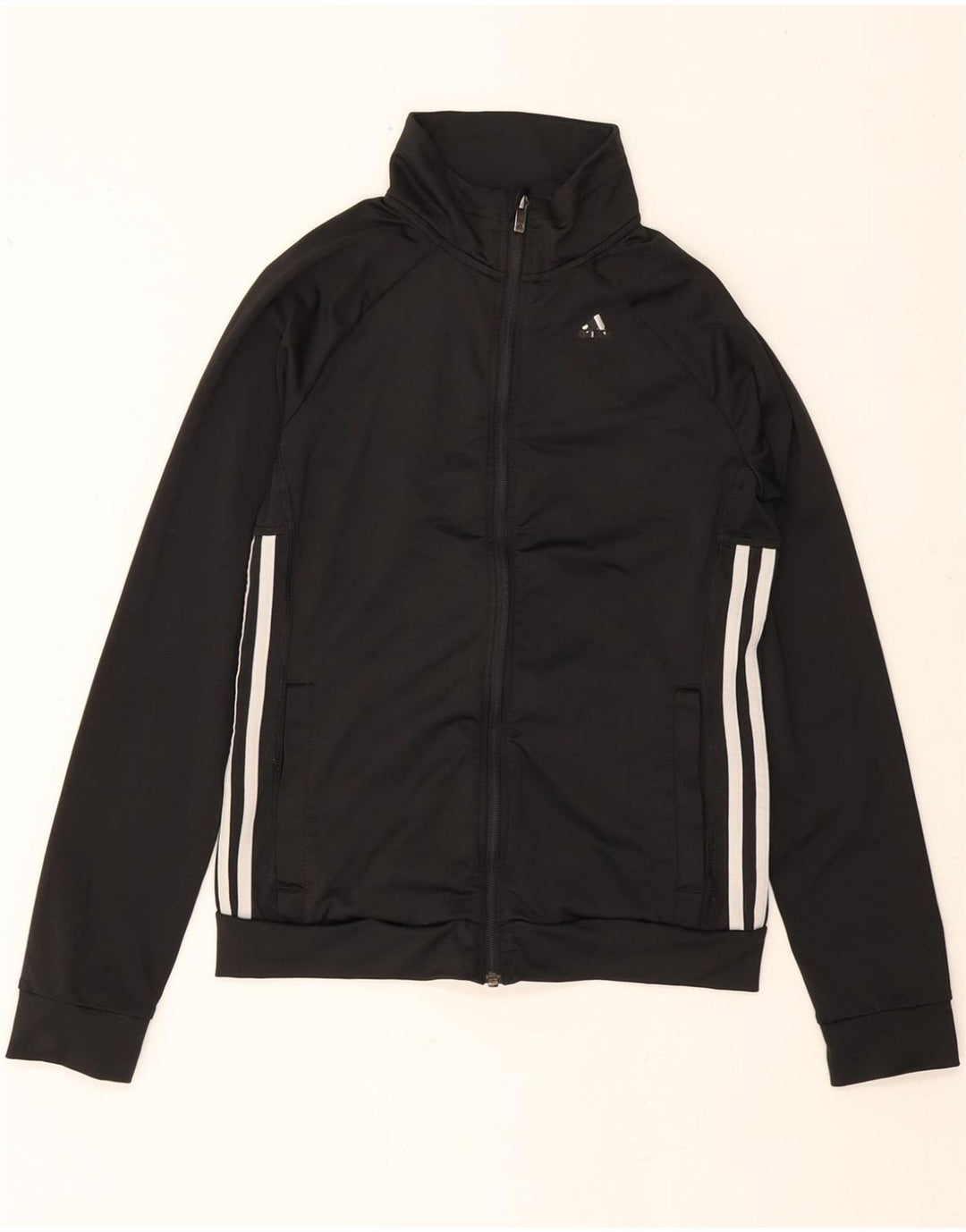 ADIDAS Womens Tracksuit Top Jacket UK 4/6 XS Black Polyester Vintage Adidas and Second-Hand Adidas from Messina Hembry 