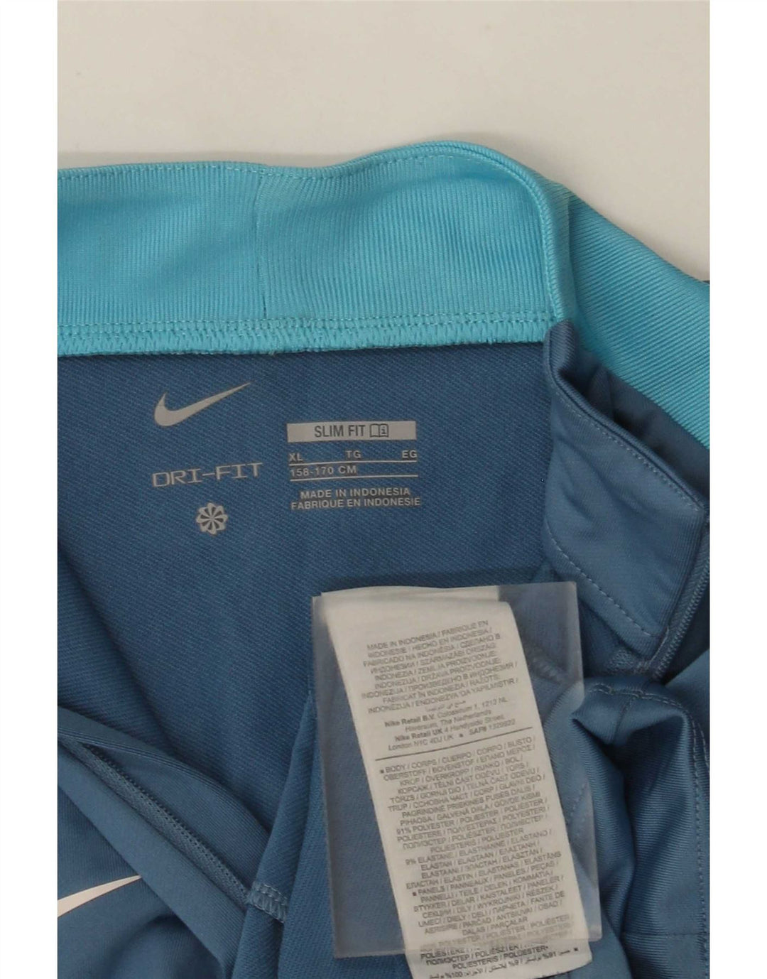 Nike Boys Dri Fit Slim Zip Neck Pullover Træningsdragt Top 13-14 år XL Blå