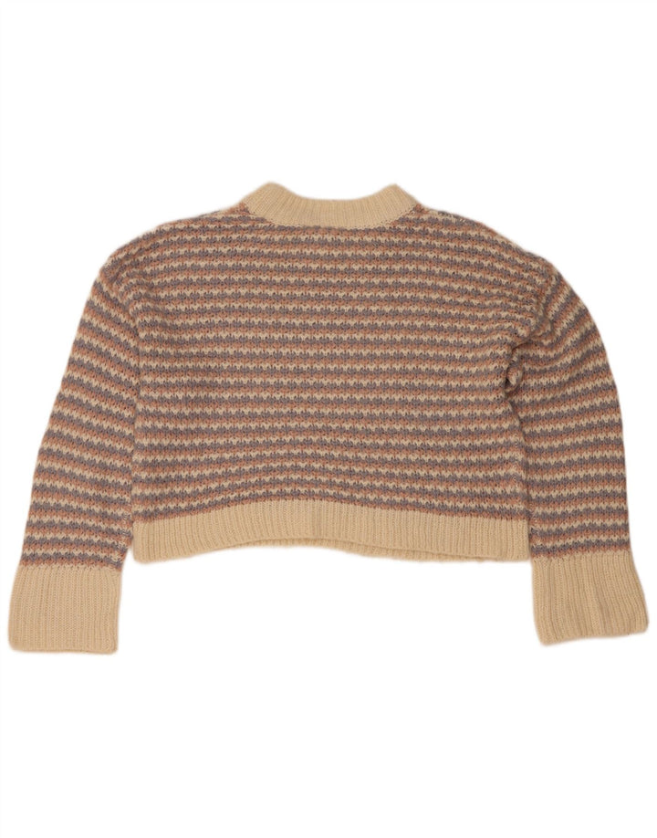 Topshop Dame Crop Turtle Neck Jumper Sweater UK 10 Small Multicolored