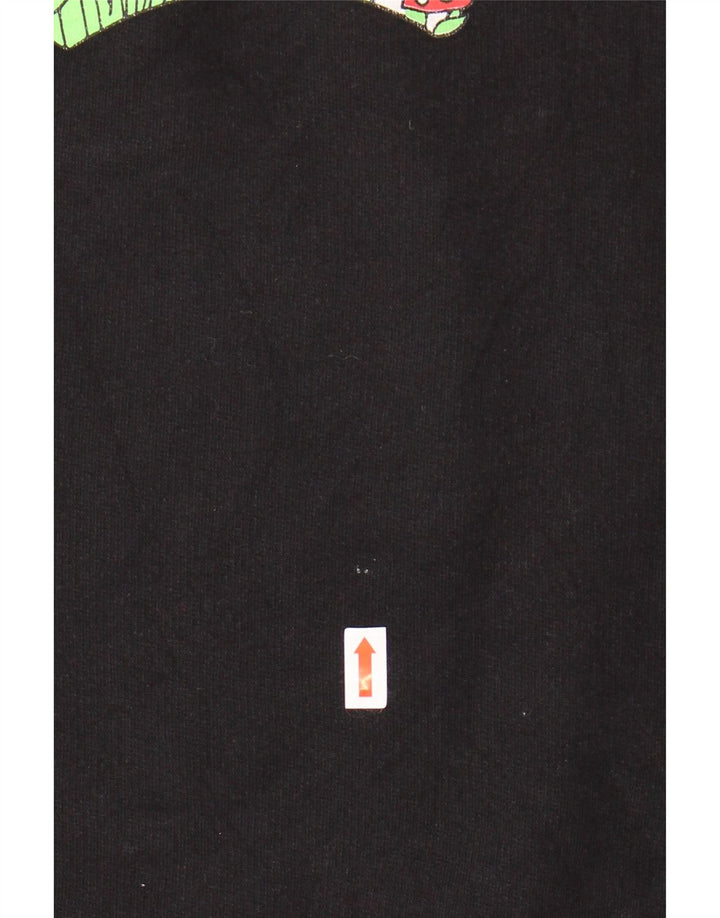 LEVI'S Grafisk Sweatshirt Jumper til kvinder UK 10 Lille sort blomstret bomuld