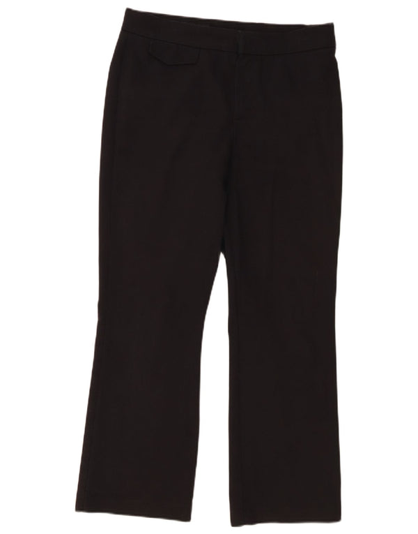 Zara Dame Bootcut Cropped Trousers Medium W28 L25 Sort Bomuld