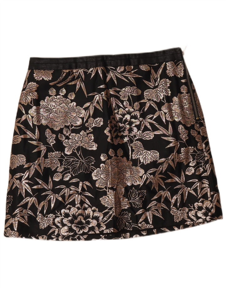 Oasis Dame Mini Nederdel UK 12 Medium W30 Black Floral