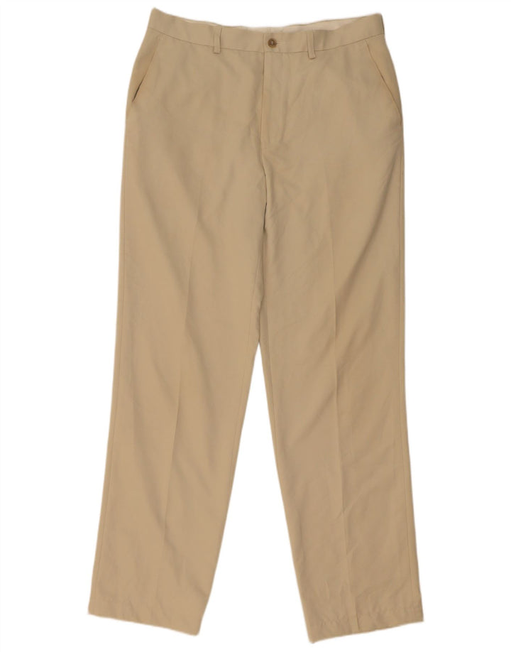 Marks & Spencer Straight Chino Bukser til mænd W34 L33 Beige Polyester