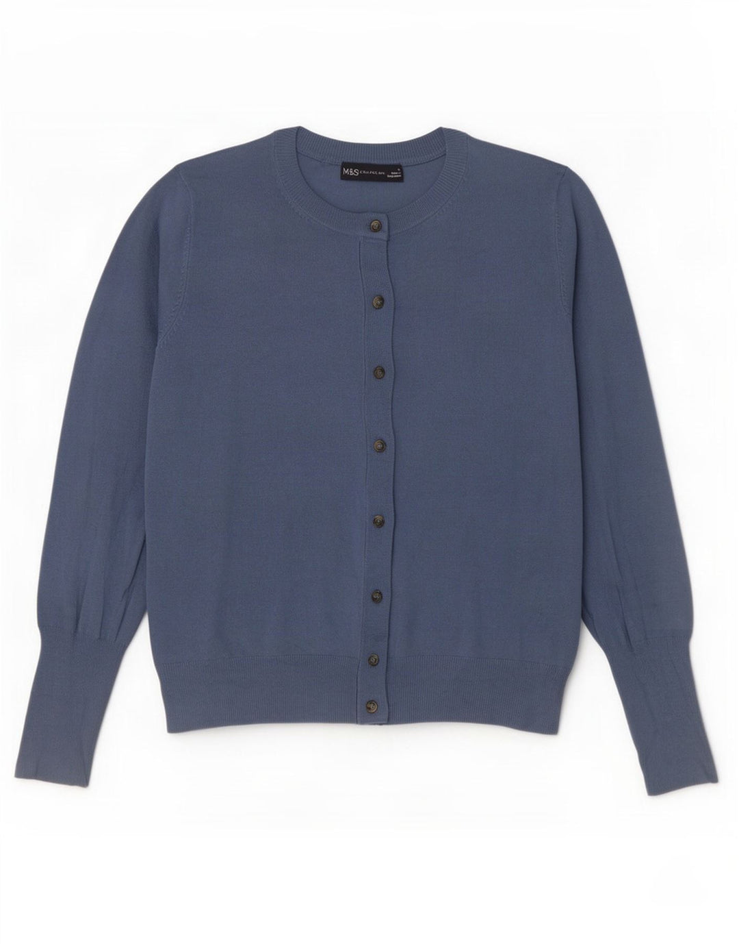 Marks & Spencer Dame Cardigan Sweater UK 12 Medium Blue Viscose