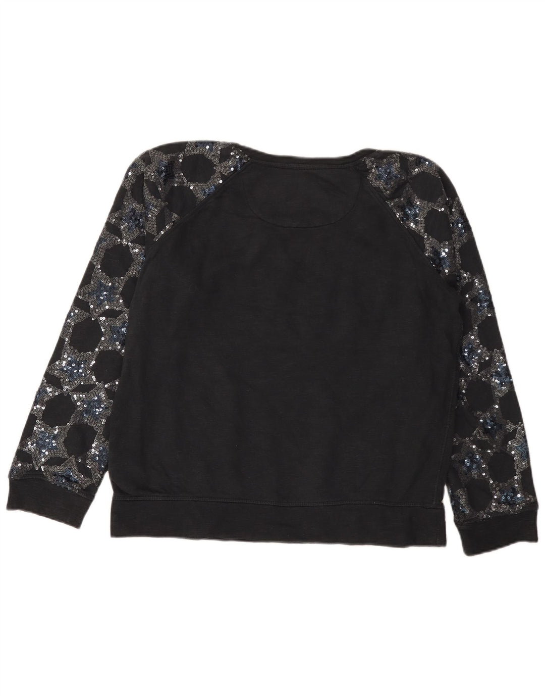 SUPERDRY Dame grafisk sweatshirt Jumper UK 16 Stor sort bomuld