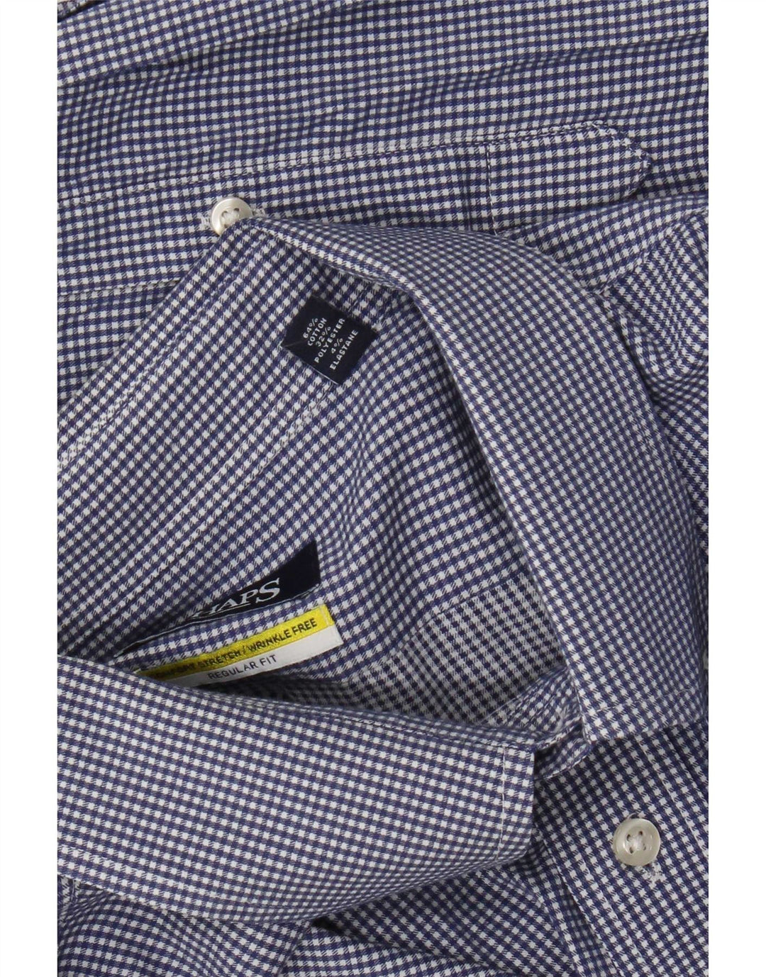 Chaps Herre Regular Fit Skjorte Størrelse 18 2XL Blå Gingham Bomuld