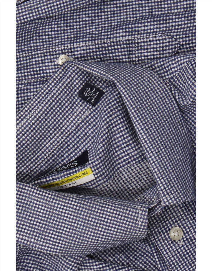 Chaps Herre Regular Fit Skjorte Størrelse 18 2XL Blå Gingham Bomuld