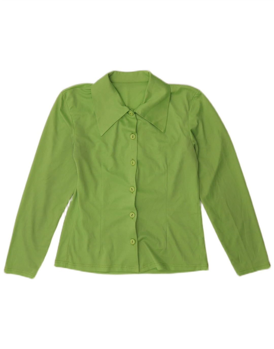 Vintage dameskjorte bluse UK 12 Medium Green
