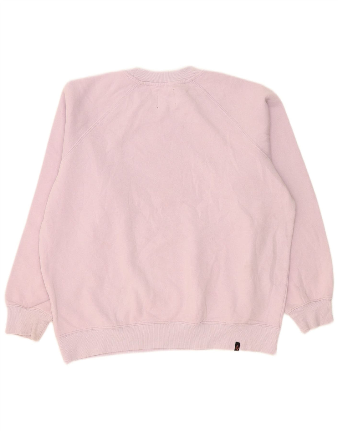 Volcom Womens Grafisk Oversized Sweatshirt Jumper US 4/6 Small Pink Bomuld