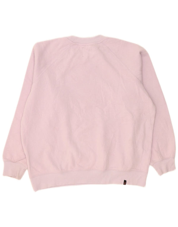Volcom Womens Grafisk Oversized Sweatshirt Jumper US 4/6 Small Pink Bomuld