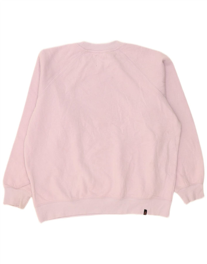 Volcom Womens Grafisk Oversized Sweatshirt Jumper US 4/6 Small Pink Bomuld