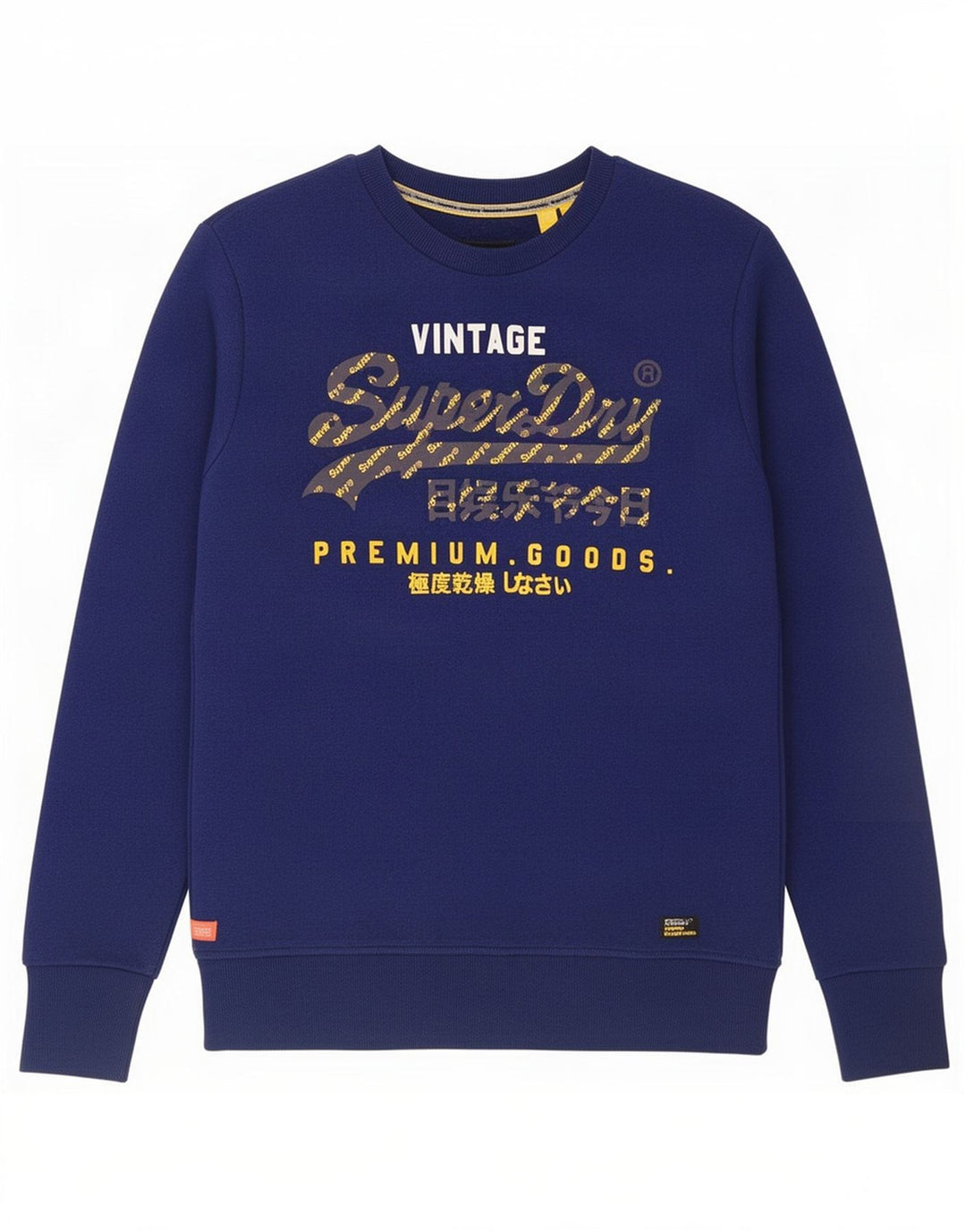 Superdry grafisk sweatshirt til mænd mellemblå bomuld