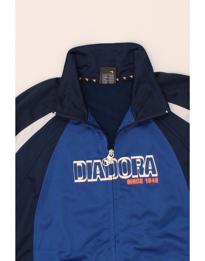 DIADORA Boys Tracksuit Top Jacket 12-13 Years Navy Blue Colourblock Vintage Diadora and Second-Hand Diadora from Messina Hembry 