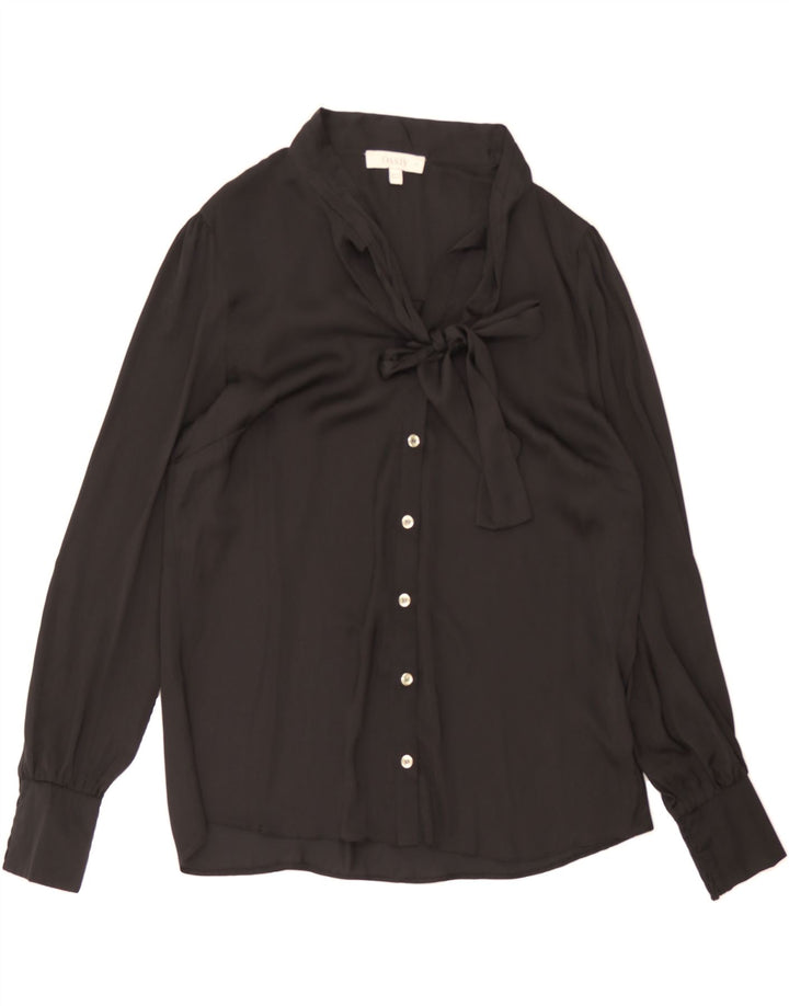 OASIS Womens Front Tie Shirt Blouse UK 14 Medium Black Polyester Vintage Oasis and Second-Hand Oasis from Messina Hembry 