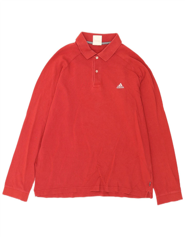 Adidas Langærmet Polo Shirt til mænd Stor rød bomuld