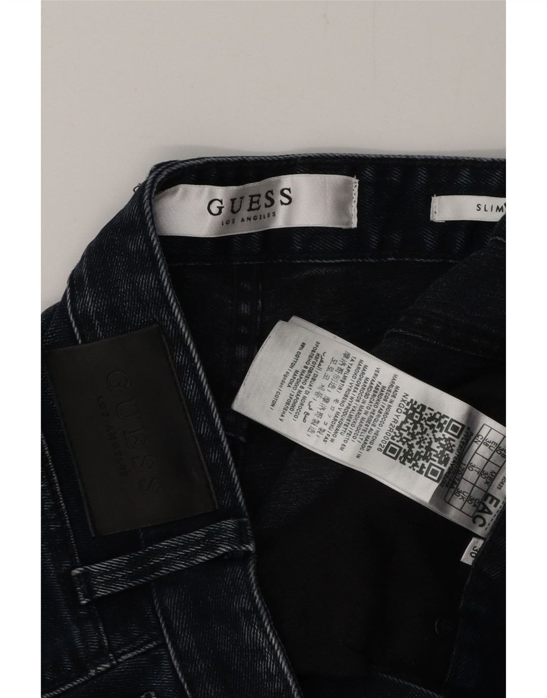 GUESS Herre Slim Distressed Denim Shorts W30 Medium Navy Blue Bomuld