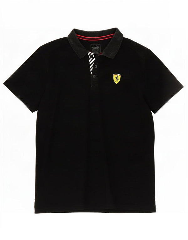 Puma Herre Ferrari Polo Shirt Medium Sort Bomuld
