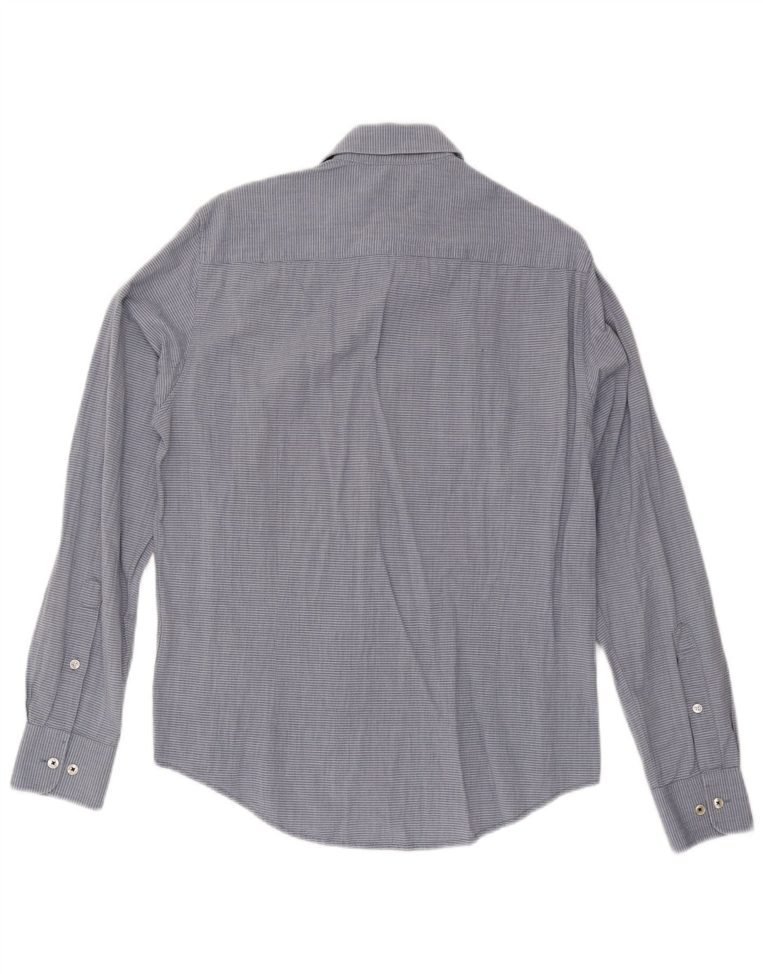 Armani Jeans Herre Custom Fit skjorte mellemblå nålestribet bomuld