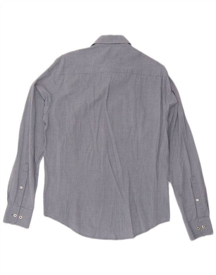 Armani Jeans Herre Custom Fit skjorte mellemblå nålestribet bomuld