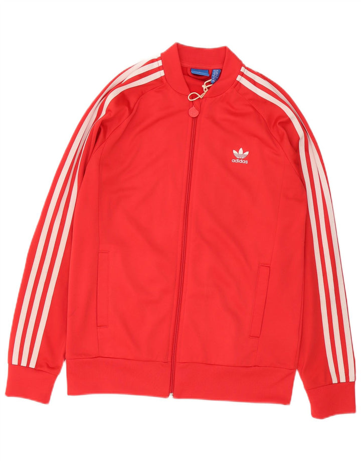 Adidas Drenge Træningsdragt Topjakke 13-14 År Rød Polyester Sports