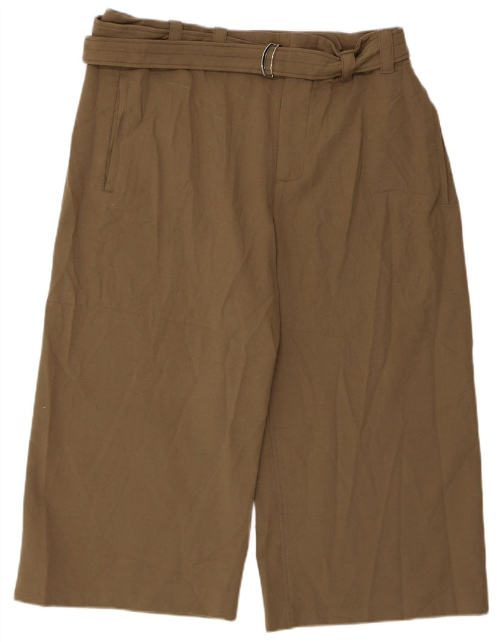 Zara Dame Capri Bukser 2XL W36 L20 Khaki Polyester