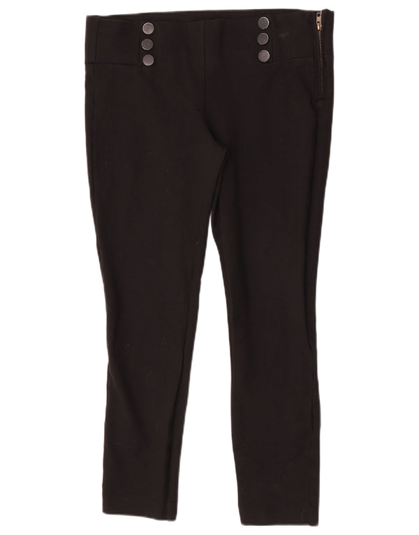 Zara Dame Skinny Cropped Trousers Large W30 L25 Black Viscose