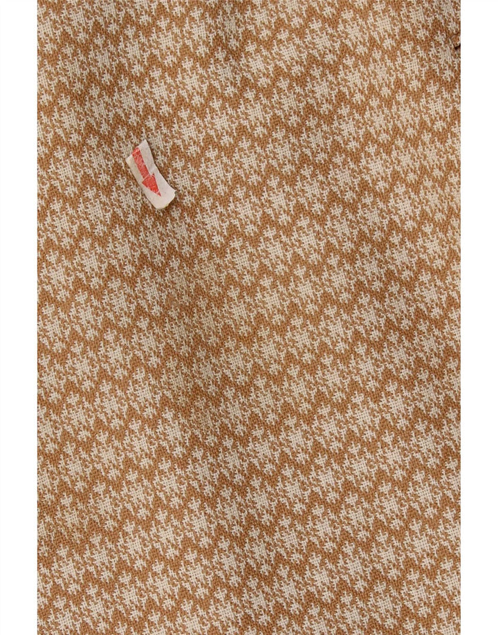 Vintage overfrakke til kvinder UK 10 Lille Beige Geometrisk
