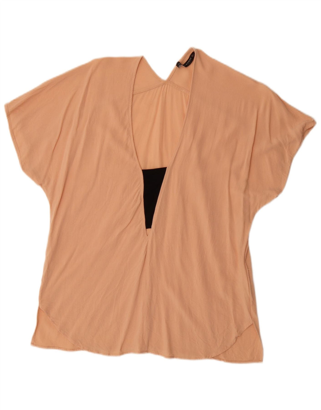 Zara Dame Bluse Top UK 16 Large Pink Viscose