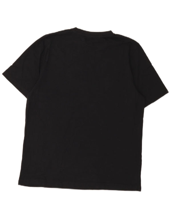 Kappa Herre Grafisk T-Shirt Top Medium Sort Bomuld