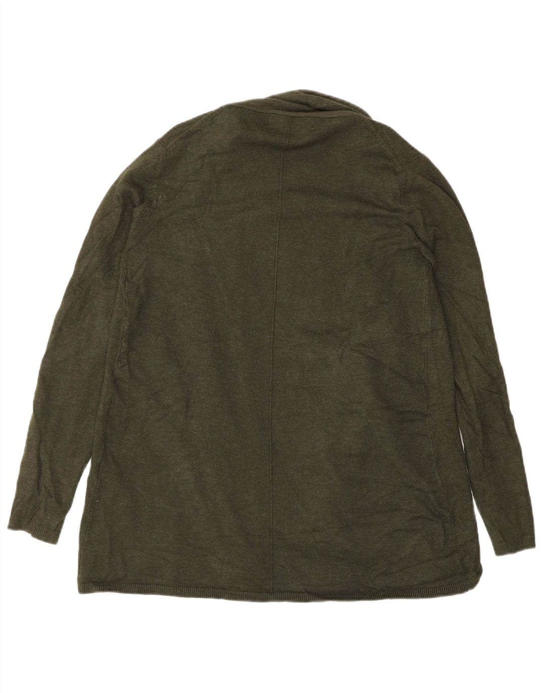 Zara Womens Open Cardigan Sweater UK 12 Medium Green Viscose