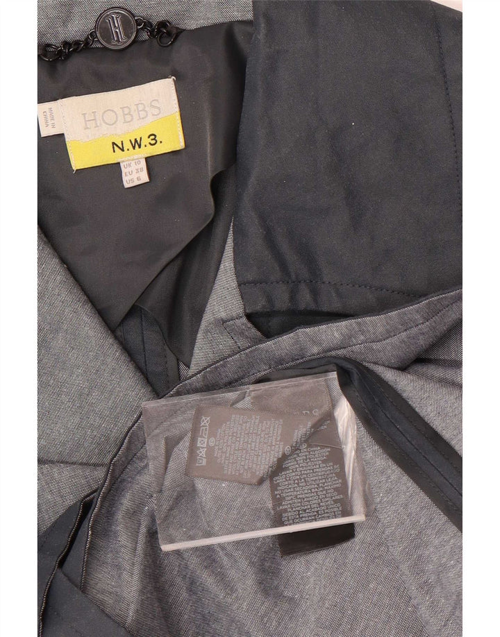 Hobbs Dame Oversized Trench Coat UK 10 Small Black Bomuld