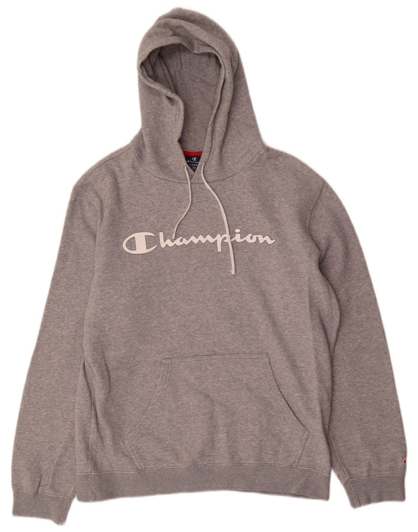 Champion Herre grafisk hættetrøje Jumper Large Grå Flecked Bomuld