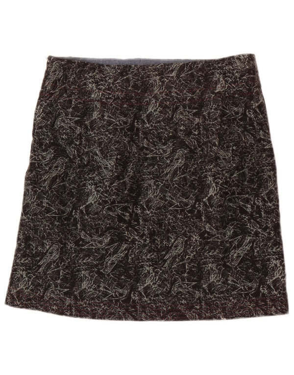 White Stuff Kvinder abstrakt mønster Corduroy Mini Nederdel UK 8 Small W28 Grå