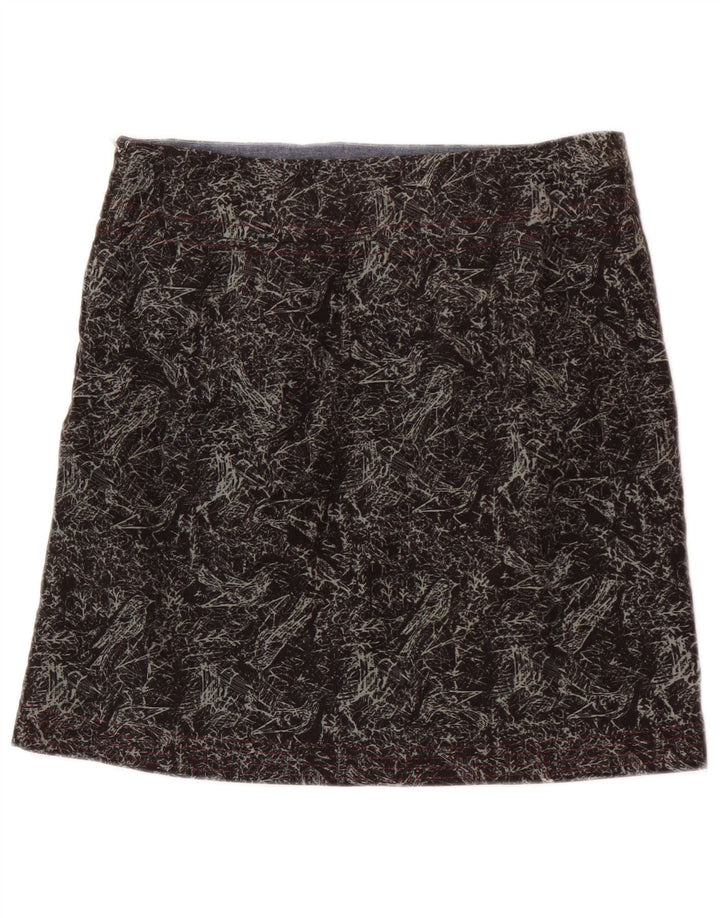 White Stuff Kvinder abstrakt mønster Corduroy Mini Nederdel UK 8 Small W28 Grå
