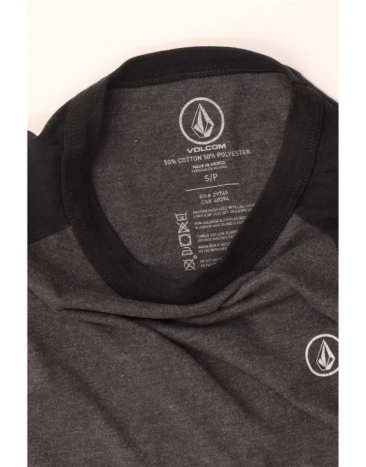 Volcom Dame Top 3/4 ærme UK 10 Small Grey Colourblock Bomuld