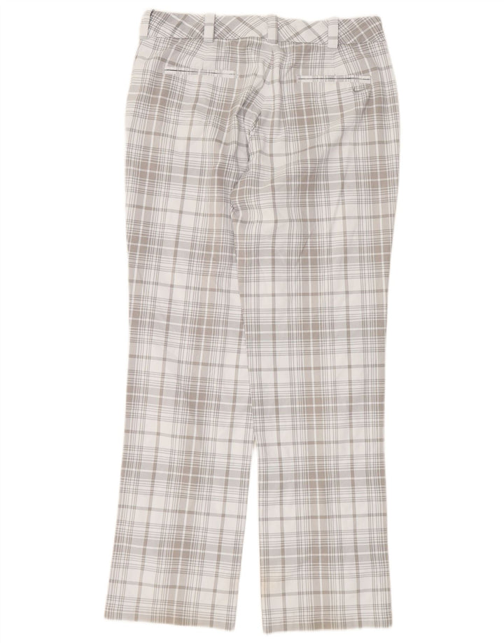 NIKE Womens Dri Fit Chino Trousers UK 12 Medium W32 L31 Grey Check