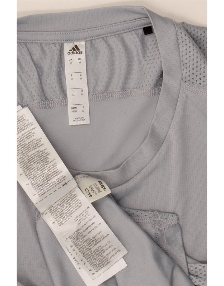 ADIDAS T-shirt top mellem grå polyester til mænd