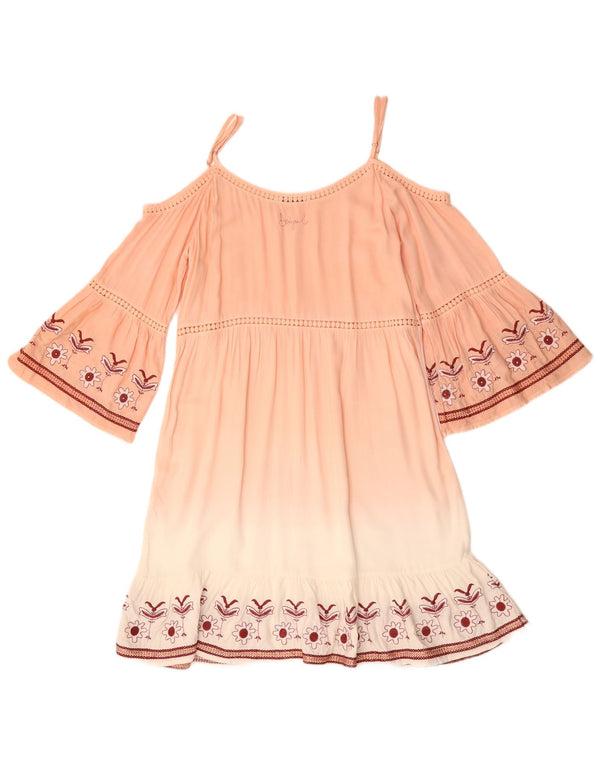 Desigual Dame 3/4 ærme off Shoulder Kjole EU 38 Medium Pink Floral