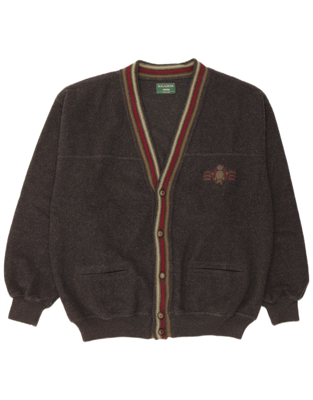 Malagrida Herre Cardigan Sweater XL Sort Uld