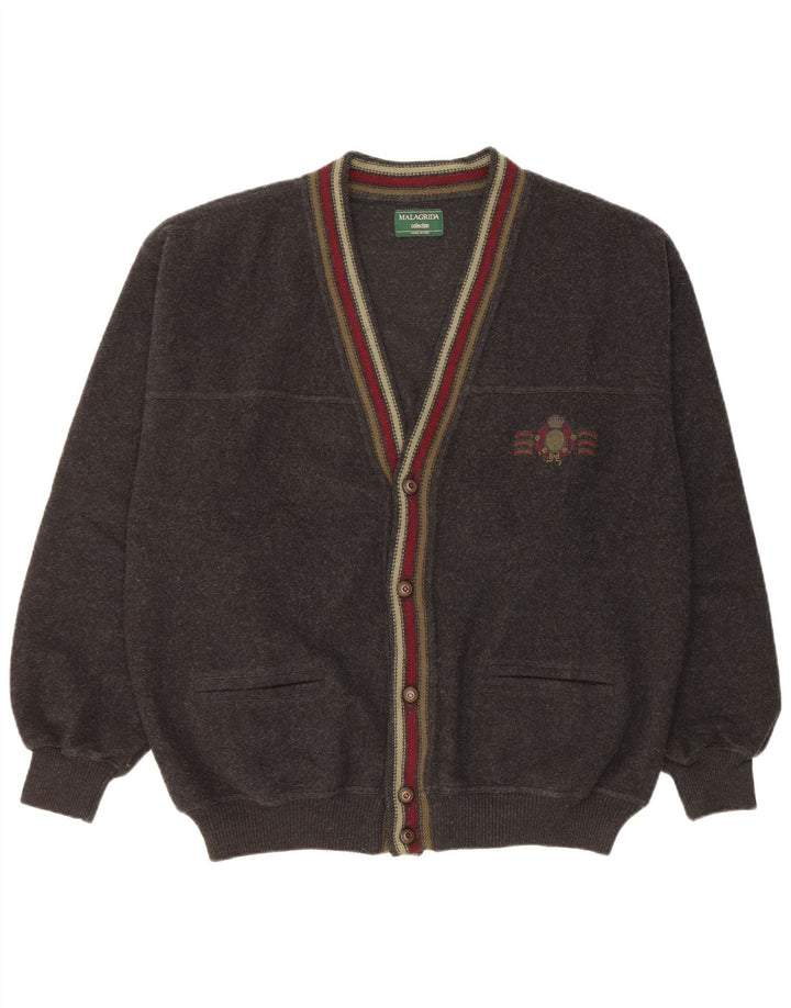 Malagrida Herre Cardigan Sweater XL Sort Uld