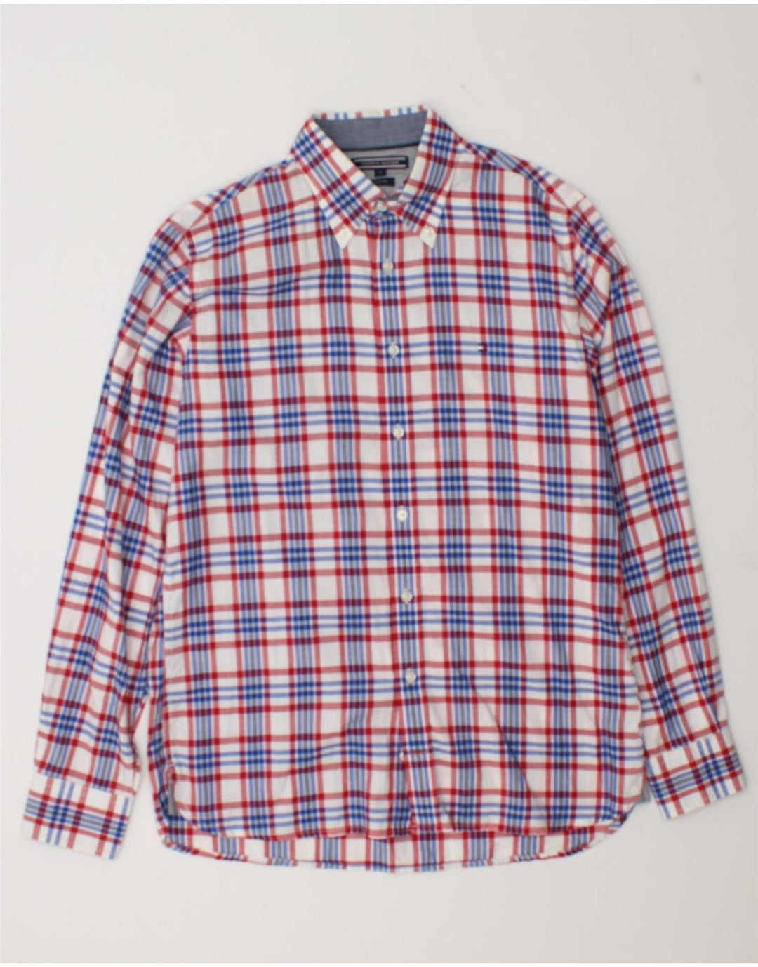 Tommy Hilfiger Herre Custom Fit skjorte Lille flerfarvet ternet bomuld