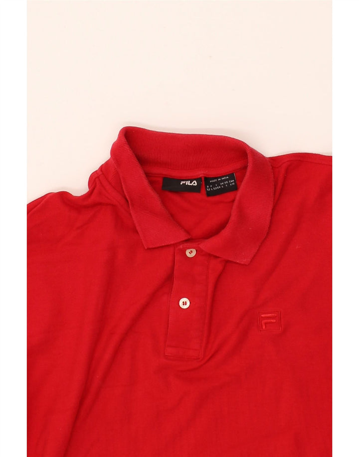 FILA Mens Polo Shirt Large Red Cotton Vintage Fila and Second-Hand Fila from Messina Hembry 