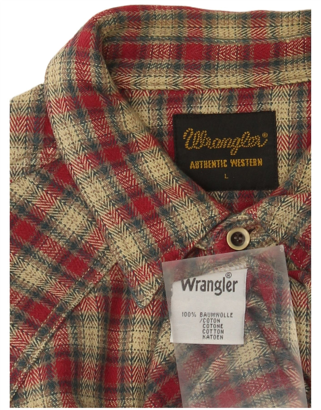 Wrangler herre flannel skjorte stor rød ternet bomuld