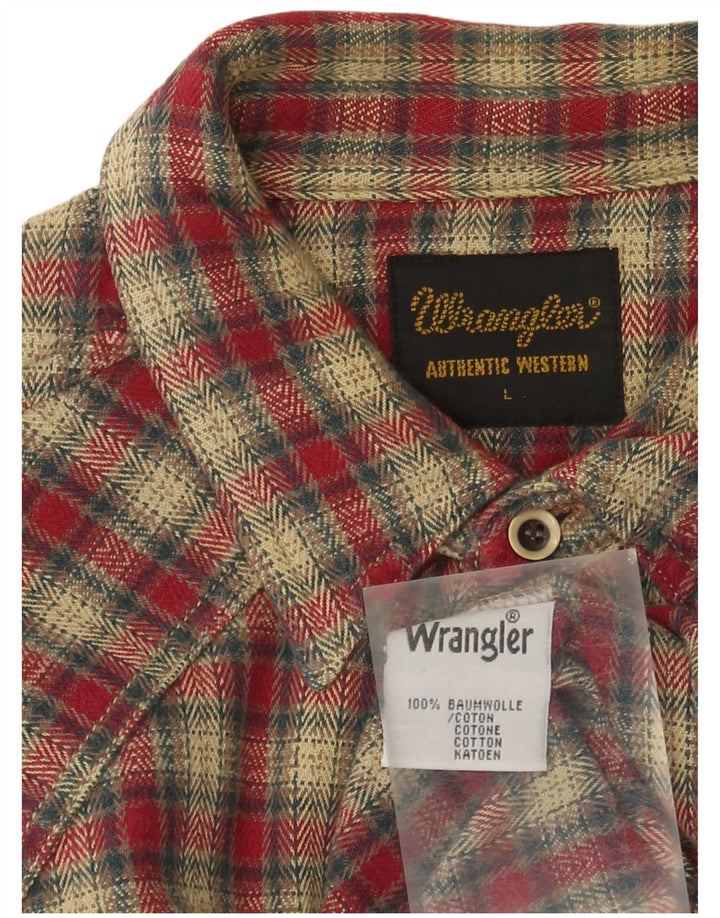 Wrangler herre flannel skjorte stor rød ternet bomuld