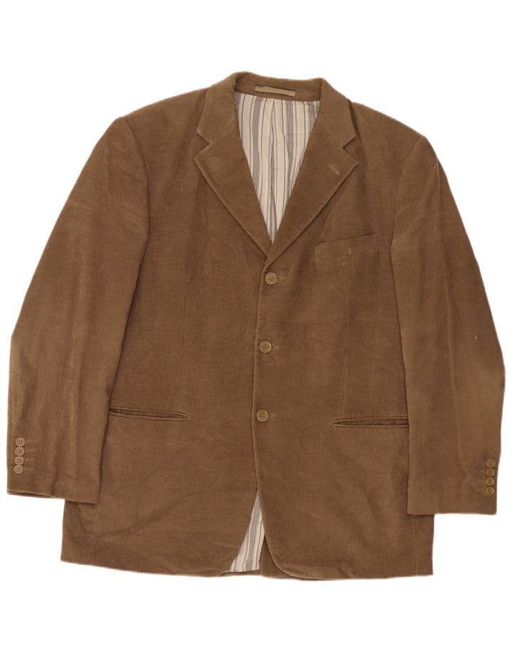 Marks & Spencer Herre 3-knaps Corduroy Blazer Jacket UK 42 Stor Brun