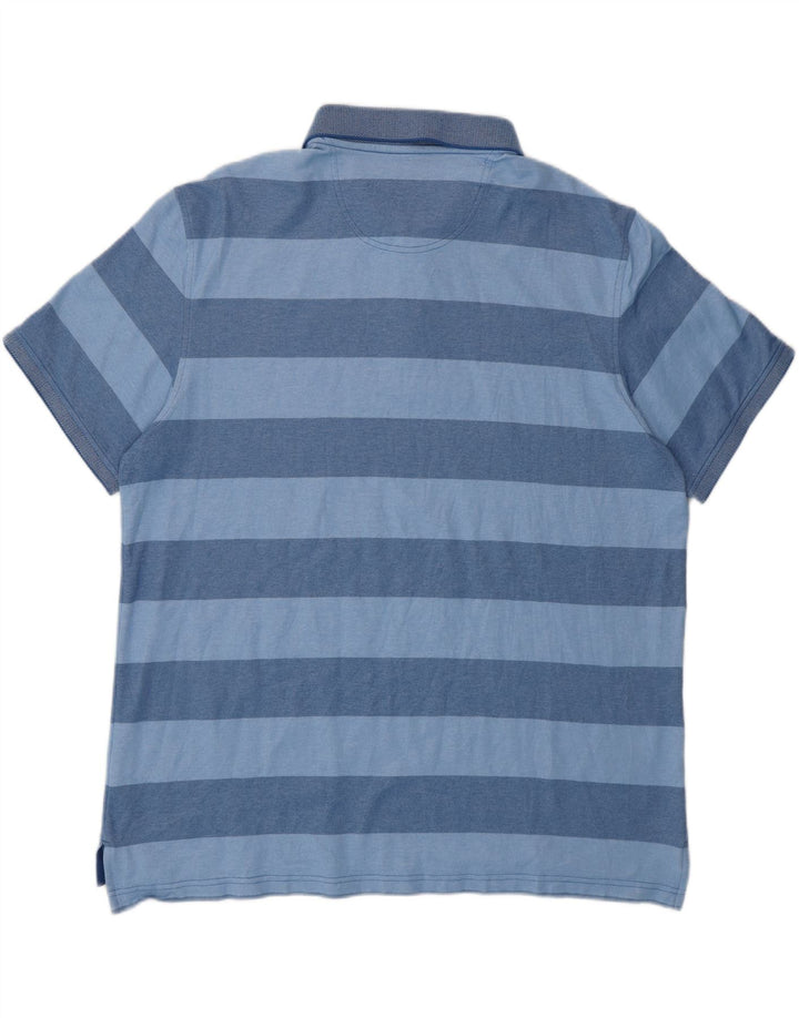 IZOD Mens Polo Shirt 2XL Blue Striped Cotton Vintage Izod and Second-Hand Izod from Messina Hembry 