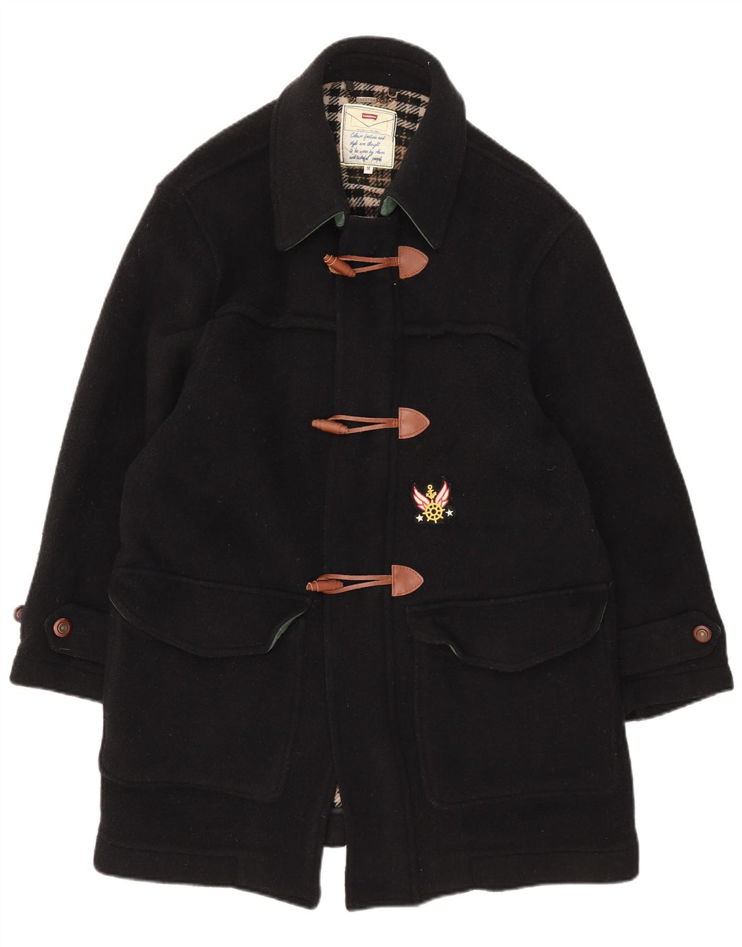 CARRERA Herre Duffle Coat UK 38 Medium Sort Uld
