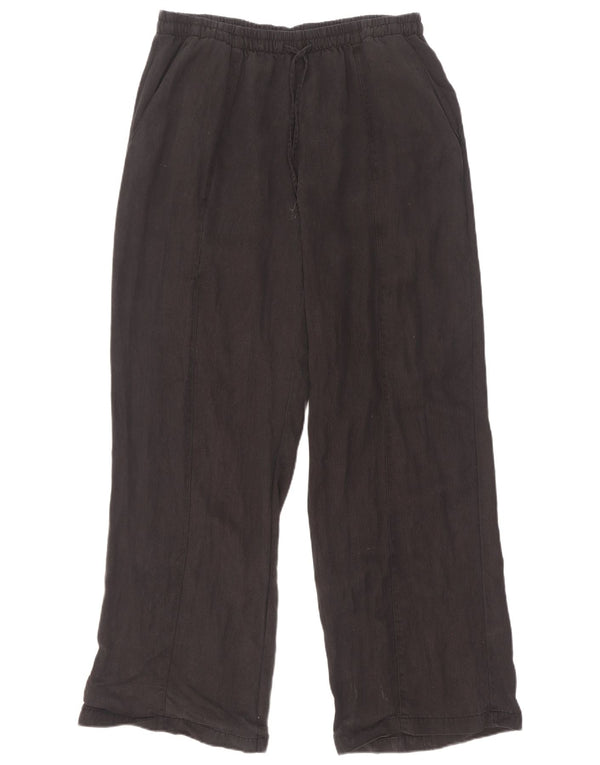 Zara Womens Wide Leg Chino Bukser Large W30 L32 Sort Lyocell