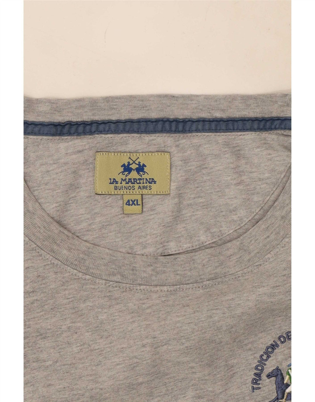 La Martina Herre T-Shirt Top 4XL Grå Flecked