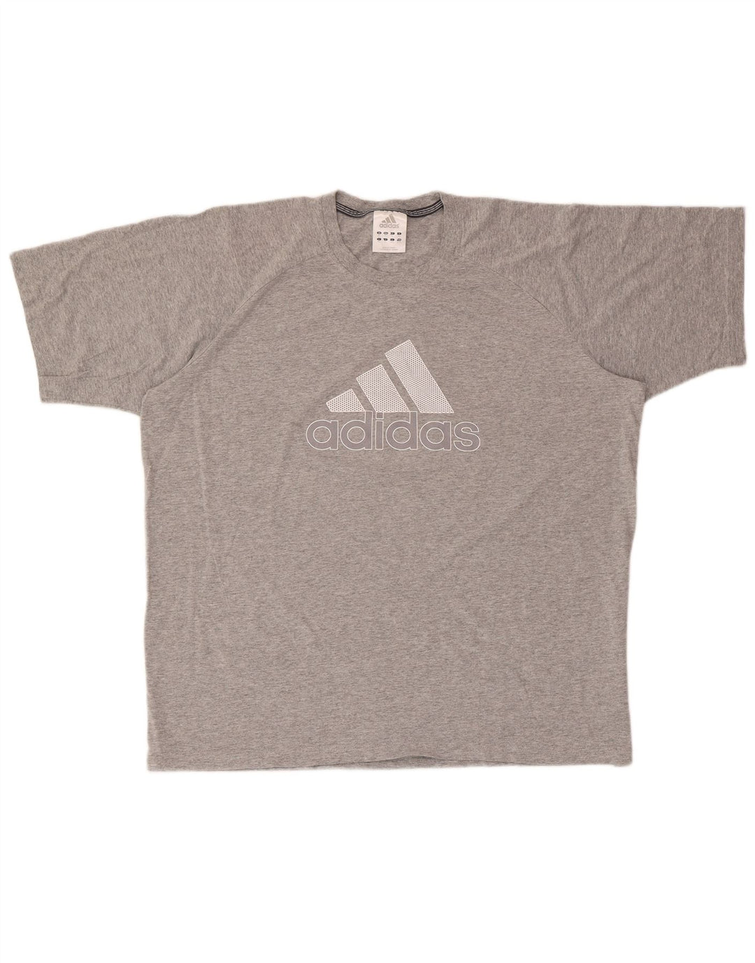 ADIDAS Grafisk T-shirt top til mænd XL Grå Flecked Bomuld